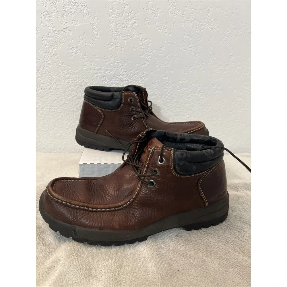 Thom McAn Boots Mens 10.5 Chukka‎ Ankle Brown Leather Moc Toe Casual 98620